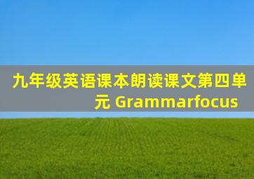 九年级英语课本朗读课文第四单元 Grammarfocus